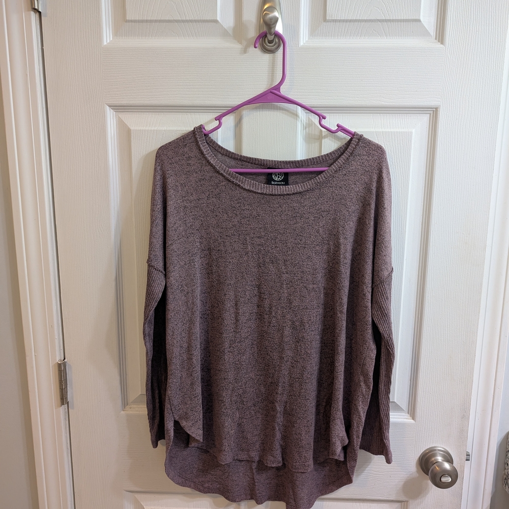Bobeau Heathered Mauve Sweater -‎ Size M